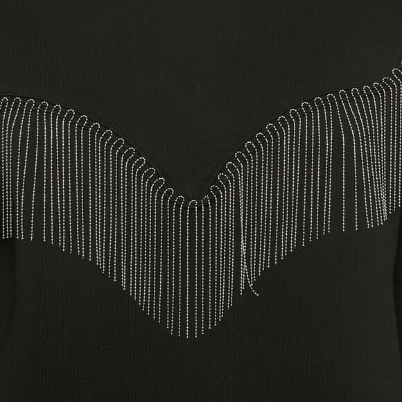 All Saints Black Cotton Embellished Trim Sweatshirt S - Picture 3 of 4